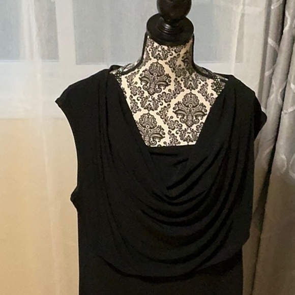 Midi Elegant Black Evening dress knee length with silver details nwt size 20w - Picture 2 of 8